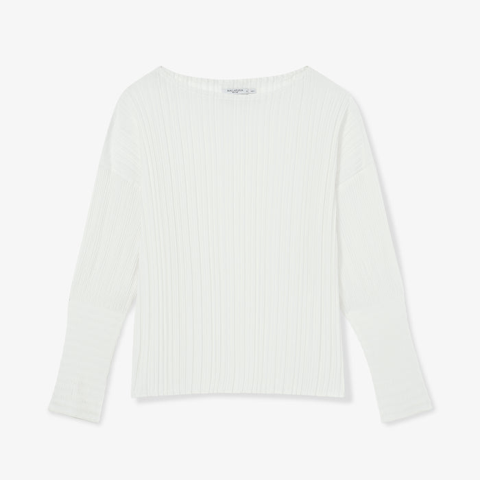 Packshot image of the Lasha Top - Micro Pleat in Ivory