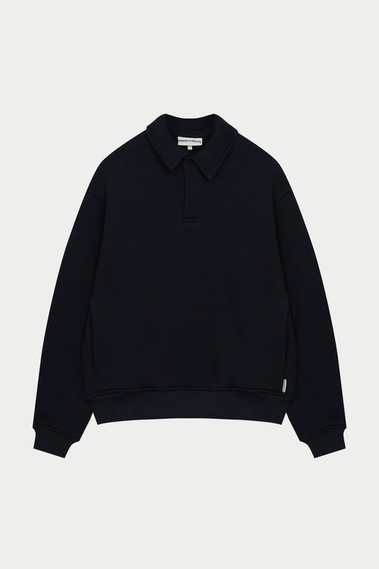 LAUNDERED CLASSICS POLO SWEATSHIRT - WASHED BLACK