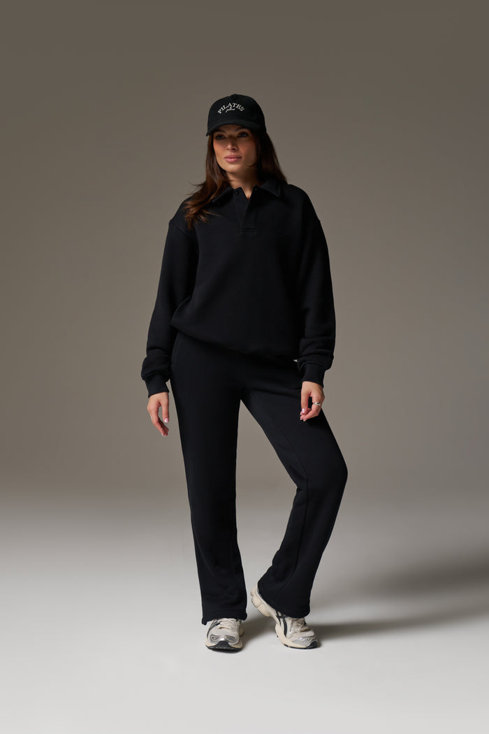 LAUNDERED CLASSICS POLO SWEATSHIRT - WASHED BLACK