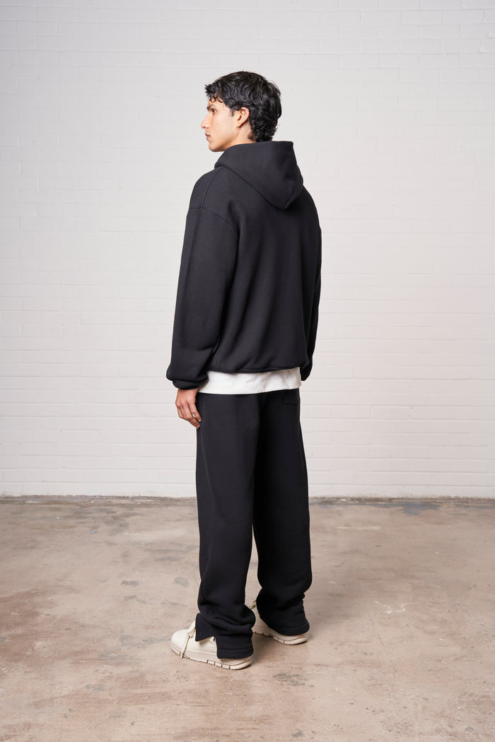 LAUNDERED CLASSICS ZIP THROUGH HOODIE - WASHED BLACK