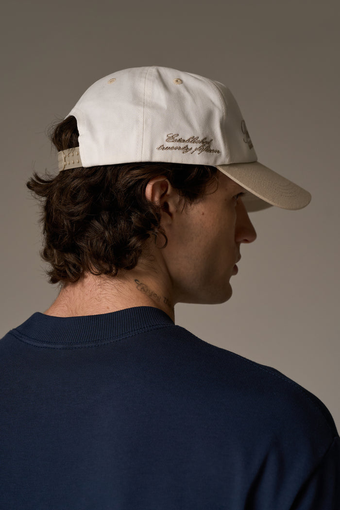 LAUREL EMBROIDERY CAP - BEIGE