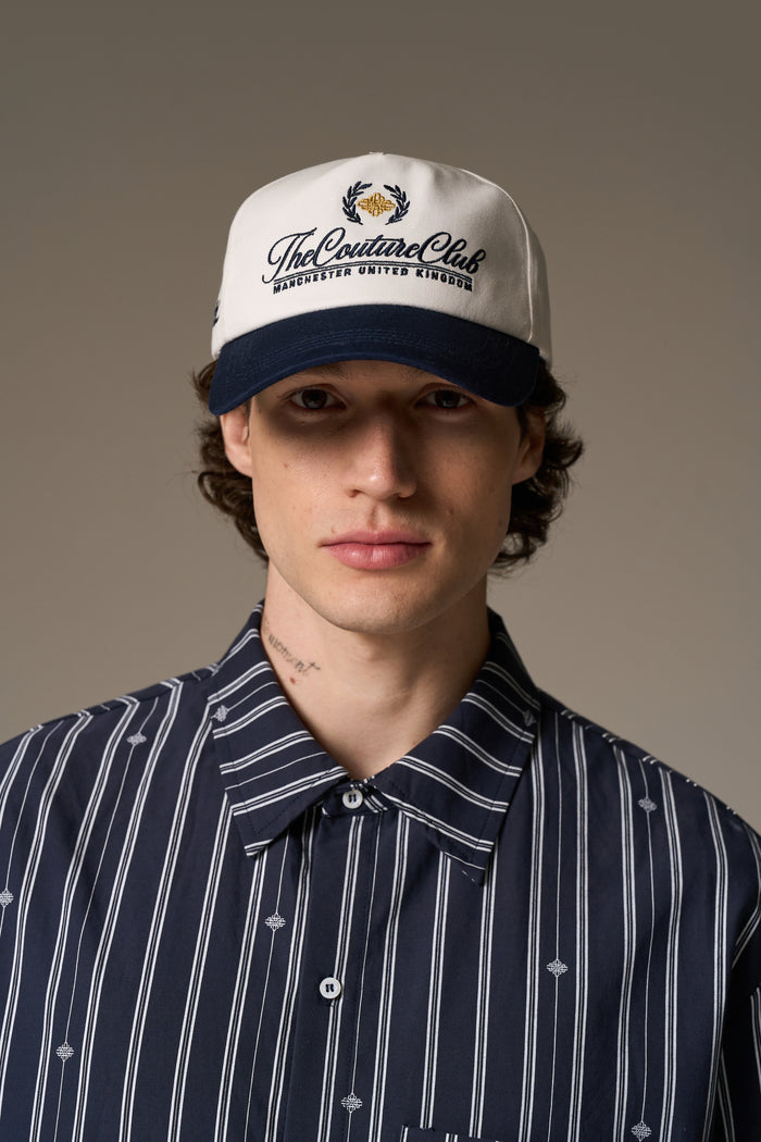 LAUREL EMBROIDERY CAP - NAVY