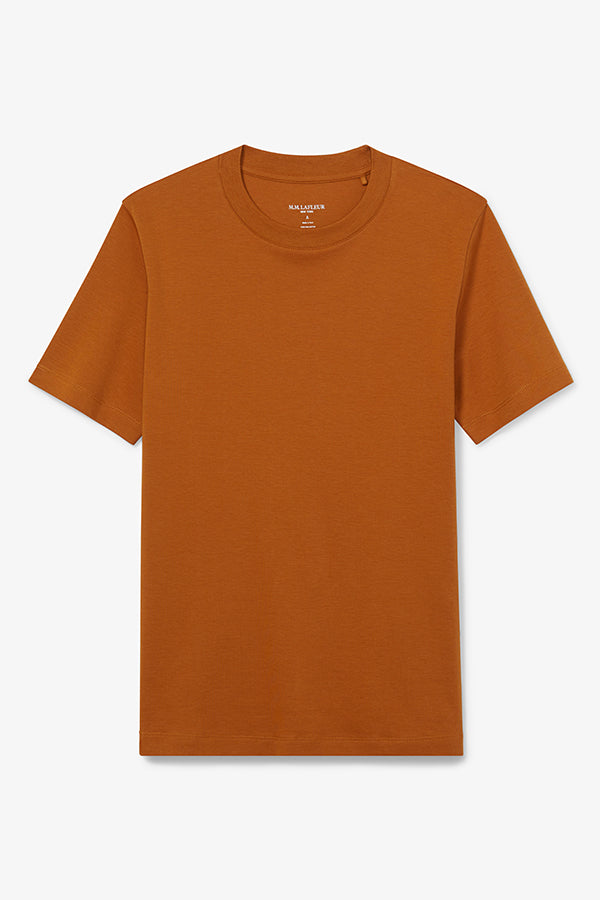 Packshot image of the Leslie T-Shirt - Pima Cotton in Burnt Orange | Still | Exclude