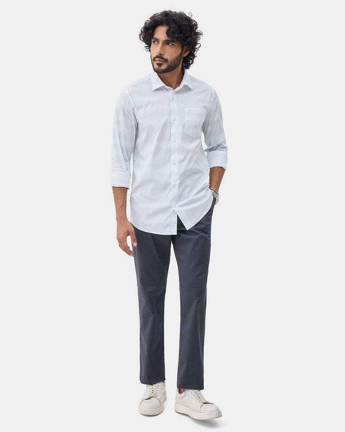 Light Blue Printed Shirt - Fanos