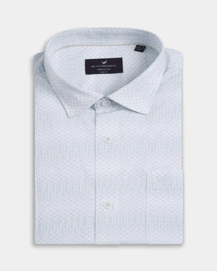 Light Blue Printed Shirt - Fanos