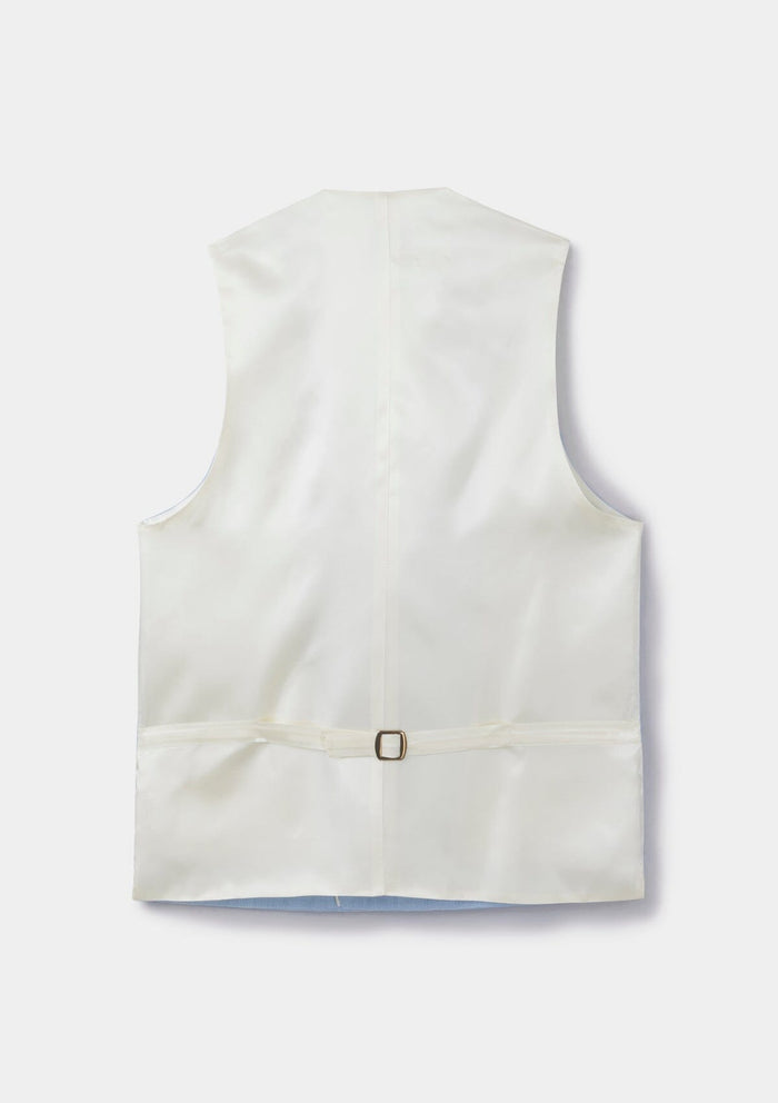 Light Blue Shawl Lapel Double-Breasted Waistcoat, Double Breasted Waistcoat - SIRPLUS