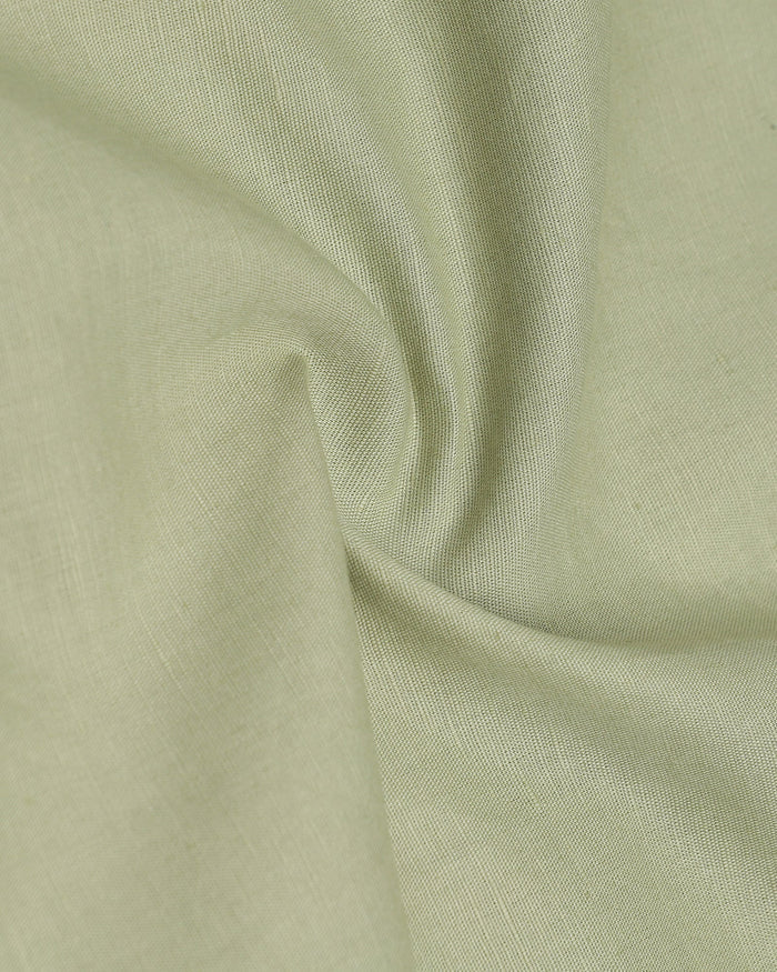 Light Green Half Sleeve Linen Solid Shirt - Cleo