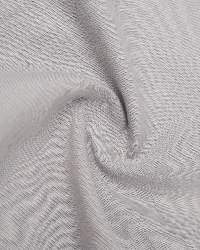 Light Grey Half Sleeve Linen Solid Shirt - Cleo
