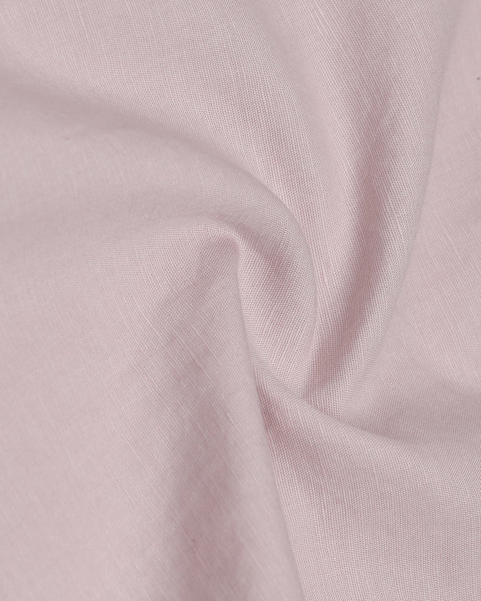 Light Pink Half Sleeve Linen Solid Shirt - Cleo