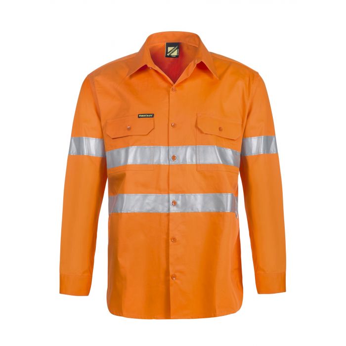 Lightweight Hi Vis L/S Vented Cotton Drill Shirt With CSR Tape WS4131