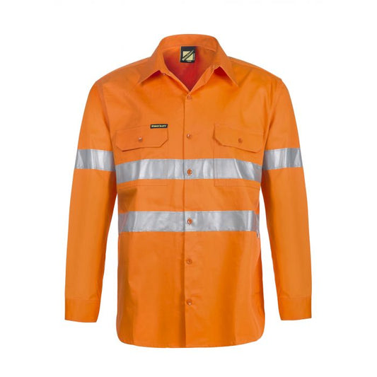 Lightweight Hi Vis L/S Vented Cotton Drill Shirt With CSR Tape WS4131