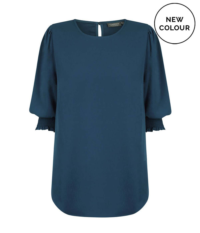 Lola 3/4 Sleeve Shirred Cuff Top