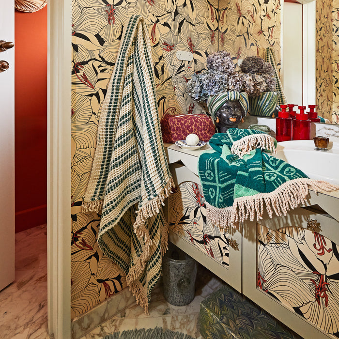 Lucien Waffle Towel - Forest