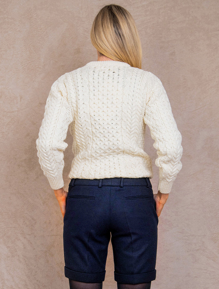 Maggie Tweed Shorts - Navy Fleck #color_navy-fleck