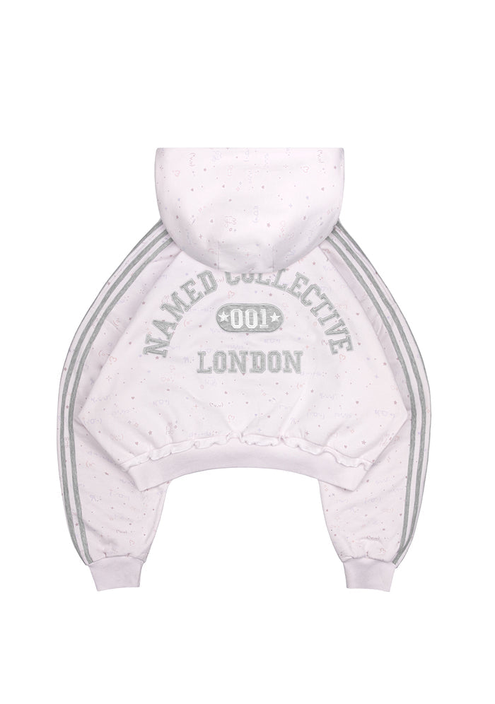 MALFUNCTION SPORTY CROP ZIP HOODIE BABY PINK