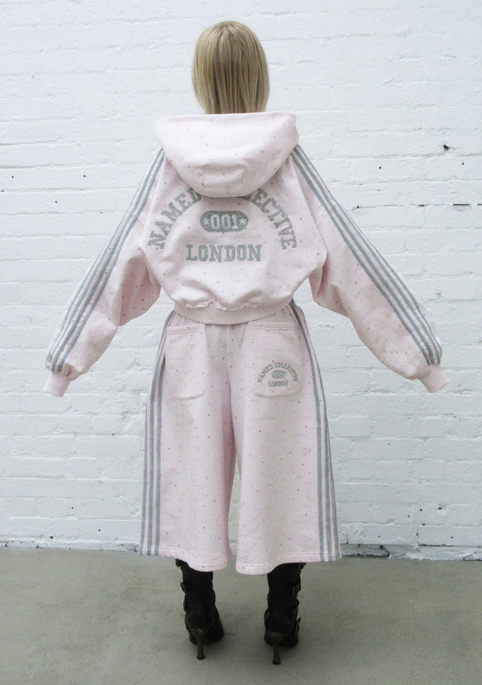 MALFUNCTION SPORTY CROP ZIP HOODIE BABY PINK