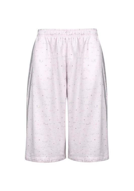 MALFUNCTION SPORTY OVERSIZED SWEATSHORTS BABY PINK
