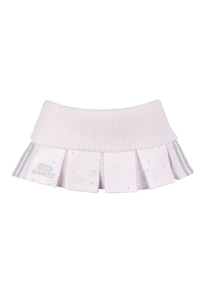 MALFUNCTION SPORTY PLEATED MINI SKIRT BABY PINK
