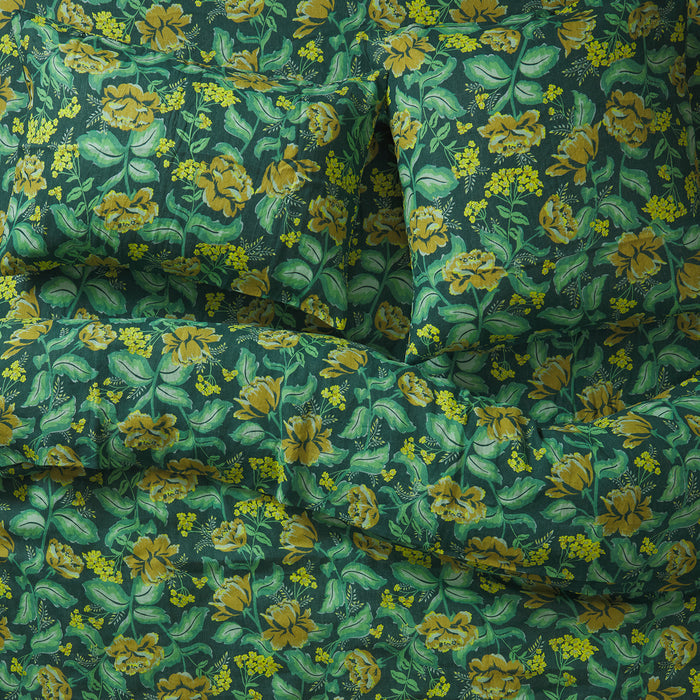 Margot Linen Pillowcase Set - Forest Standard
