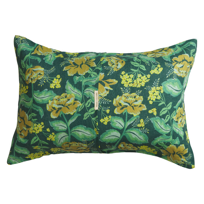 Margot Linen Pillowcase Set - Forest Standard