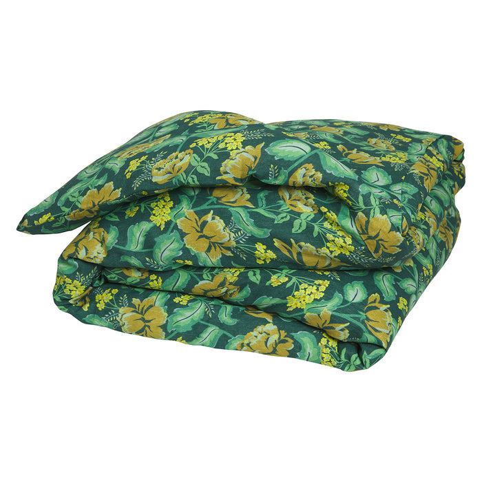 Margot Linen Quilt Cover - Forest