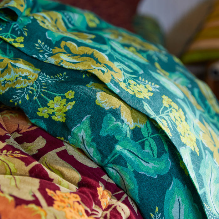 Margot Linen Sheets - Forest Flat Sheet / Single