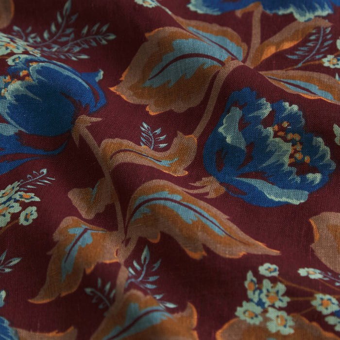 Margot Linen Sheets - Mahogany Flat Sheet / Queen