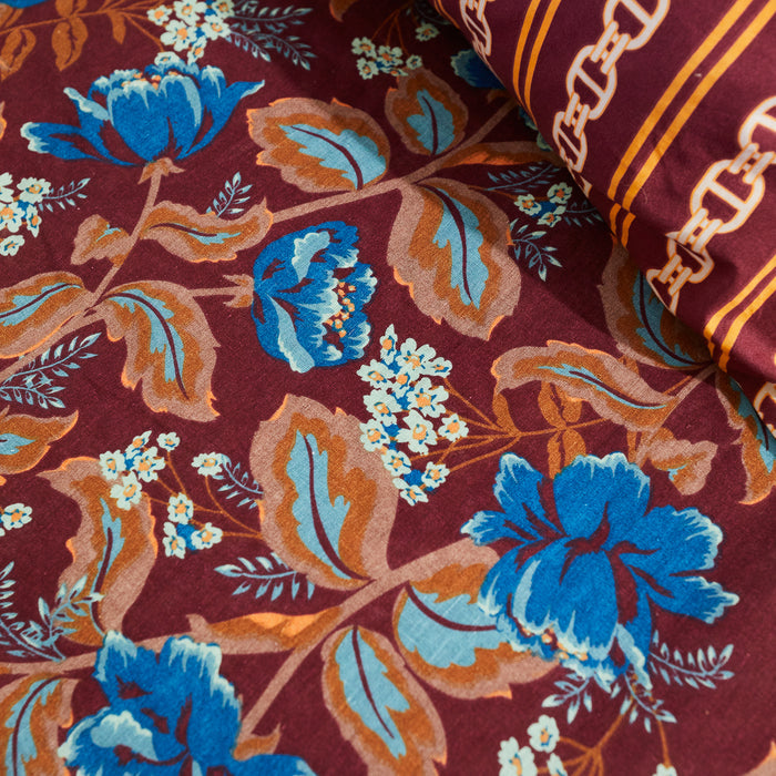Margot Linen Sheets - Mahogany Flat Sheet / Queen