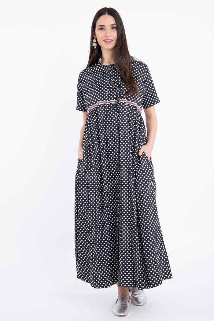 Marie Cotton Black Dress