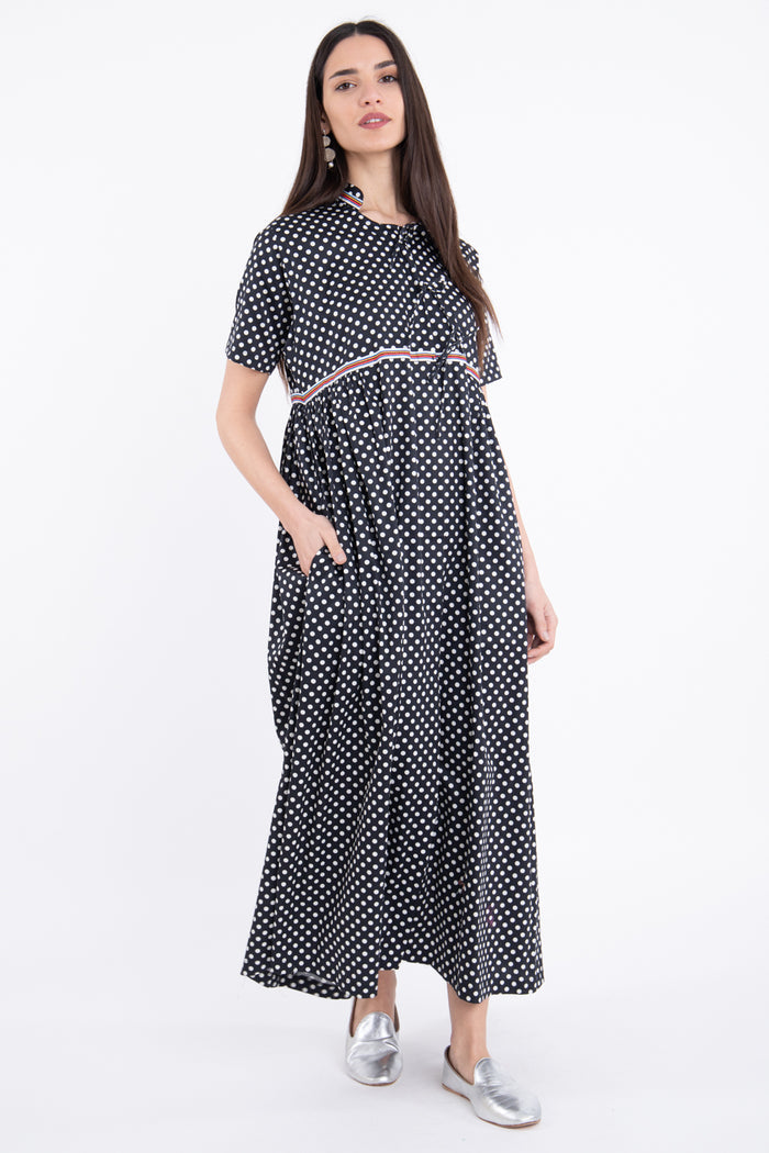 Marie Cotton Black Dress