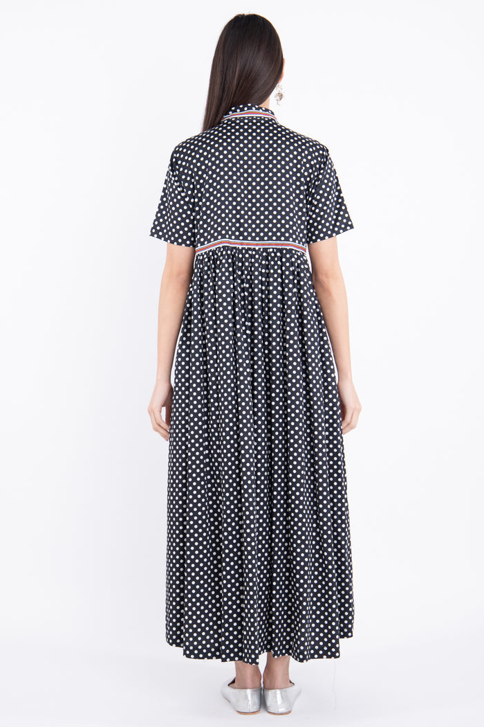 Marie Cotton Black Dress