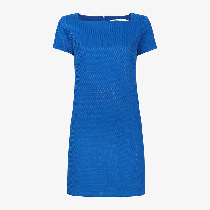 packshot image of the Marie Dress—Basketweave Jacquard in Azure