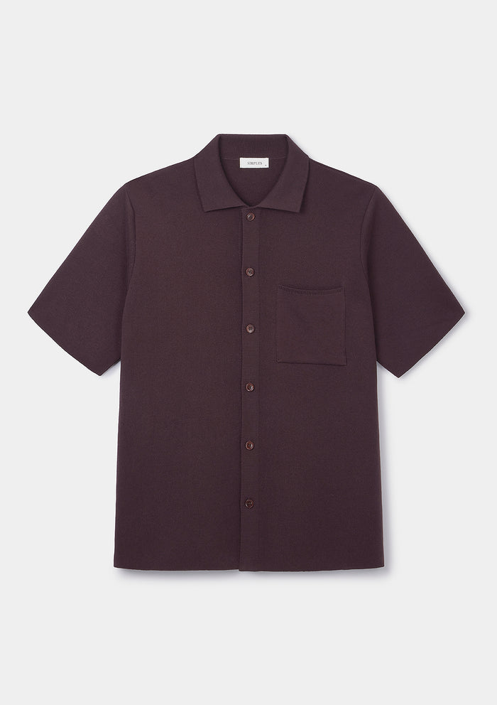Maroon Cotton Knit Polo, Polo Shirt - SIRPLUS