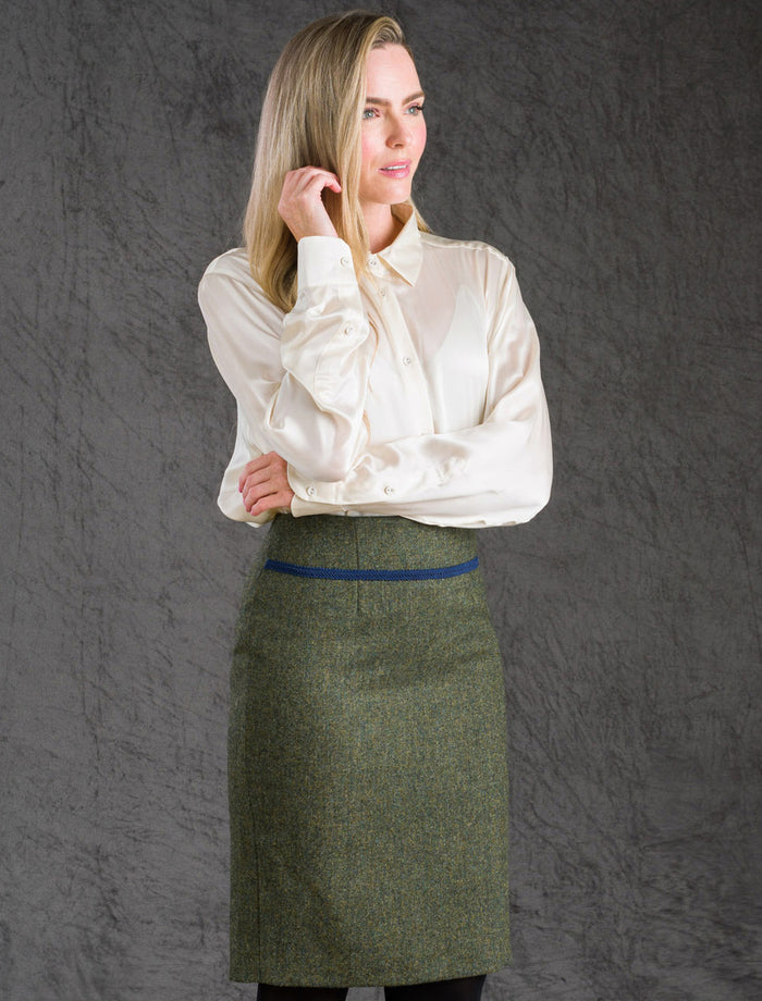 Mary Kate Tweed Skirts - Moss Fleck #color_moss-fleck