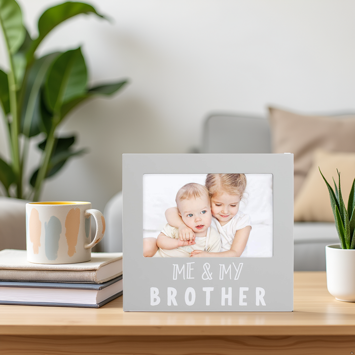 Me and My Brother Sentiment Picture Frame, Gray - Wee Bee Baby Boutique