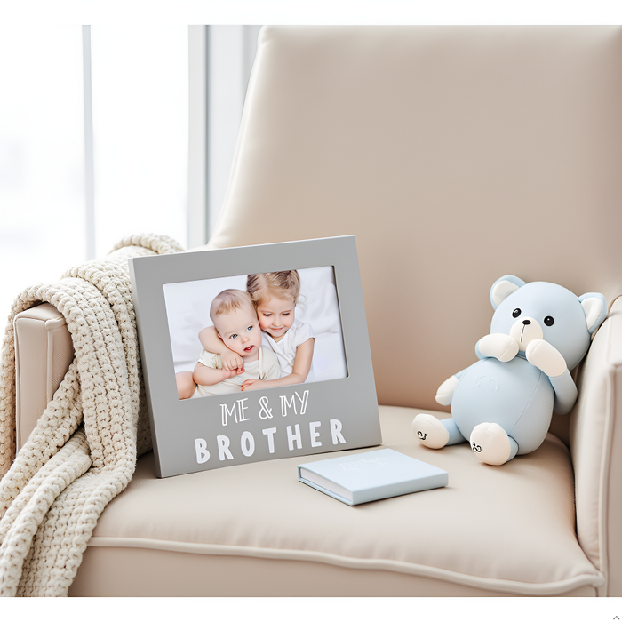 Me and My Brother Sentiment Picture Frame, Gray - Wee Bee Baby Boutique