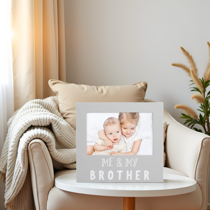 Me and My Brother Sentiment Picture Frame, Gray - Wee Bee Baby Boutique