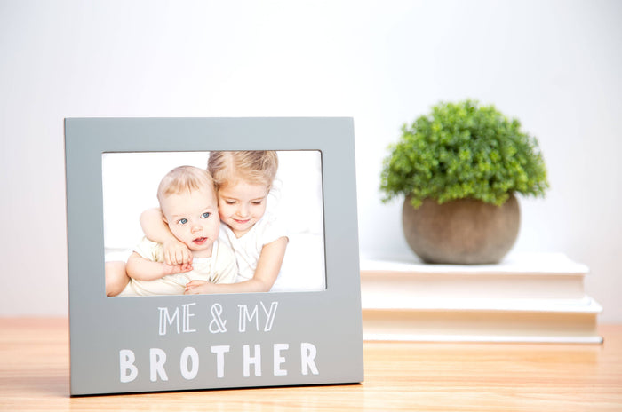 Me and My Brother Sentiment Picture Frame, Gray - Wee Bee Baby Boutique