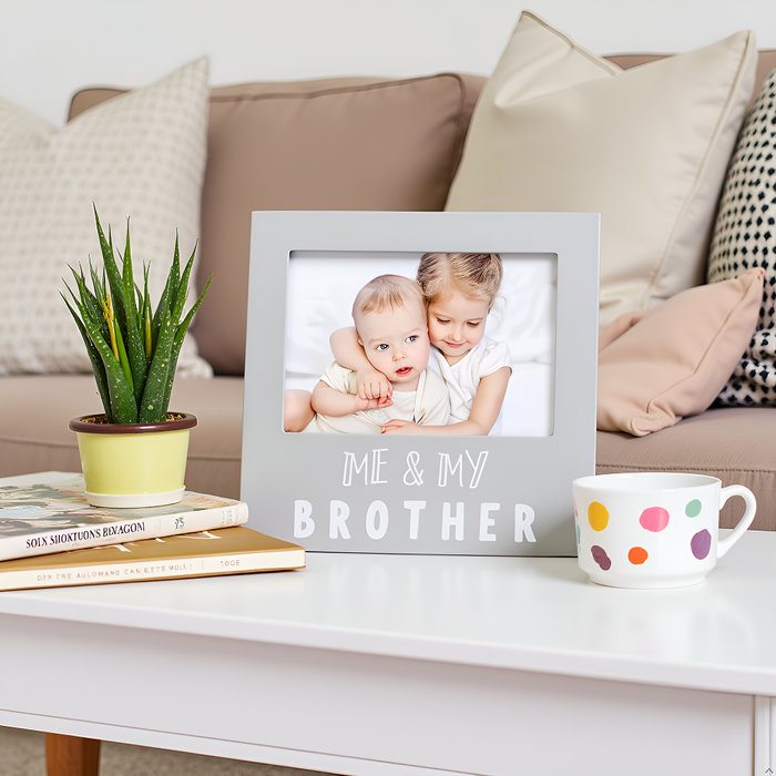Me and My Brother Sentiment Picture Frame, Gray - Wee Bee Baby Boutique