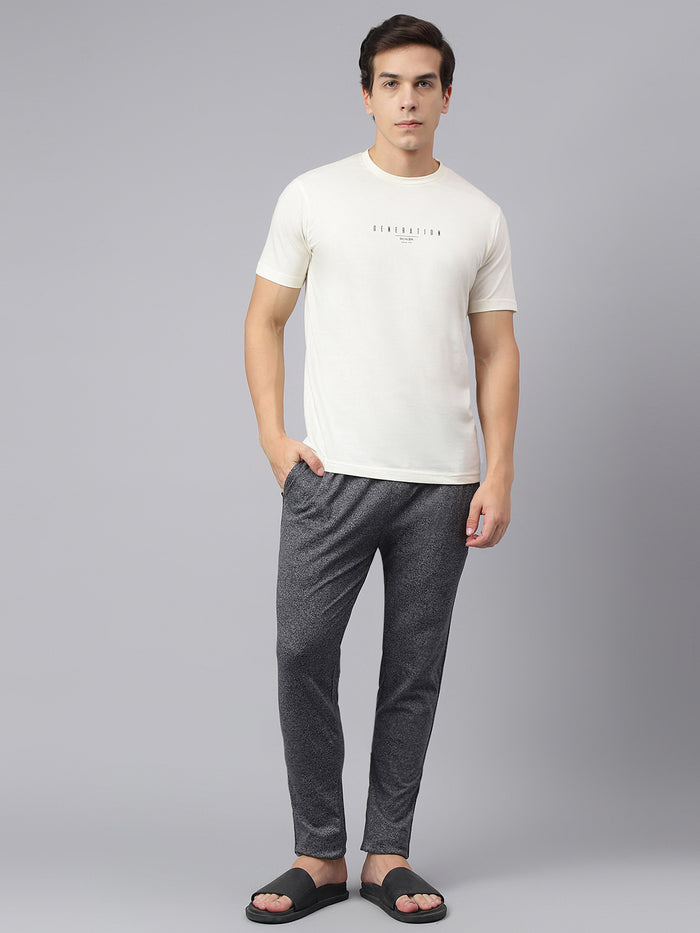 Men Grey Slim Fit Mid Rise Track Pant