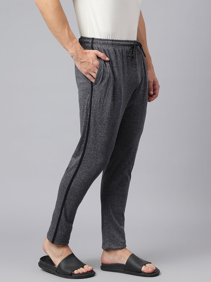 Men Grey Slim Fit Mid Rise Track Pant