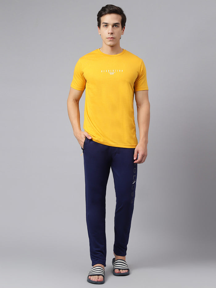 Men Indigo Slim Fit Mid Rise Track Pant
