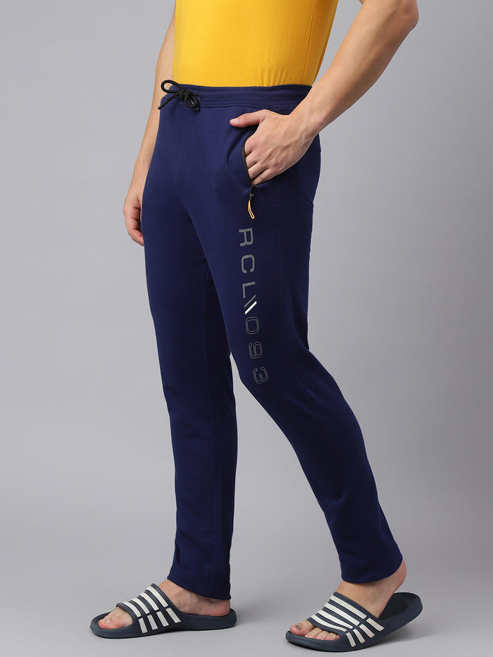 Men Indigo Slim Fit Mid Rise Track Pant