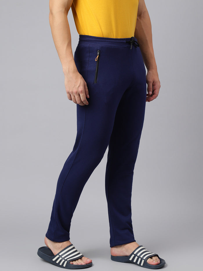 Men Indigo Slim Fit Mid Rise Track Pant