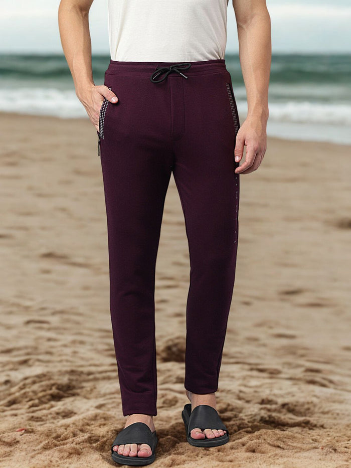 Men Maroon Regular Fit Track Pant
