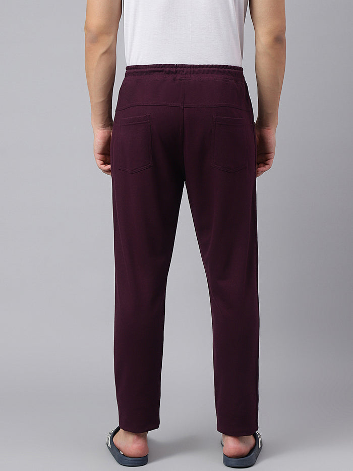Men Maroon Slim Fit Mid Rise Track Pant