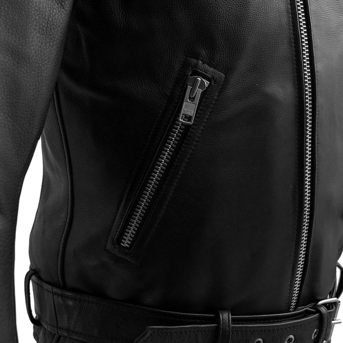 Men's Analine MC Jacket Black: Everyone loves a classic style motorcycle jacket! Channel your inner James Dean with this heav
