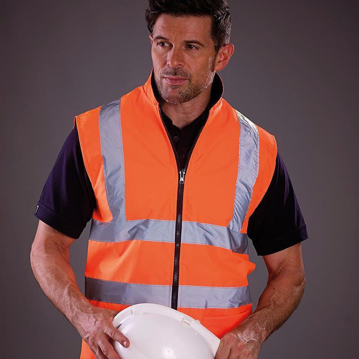 Men's High Vis Reversible Fleece Work Bodywarmer