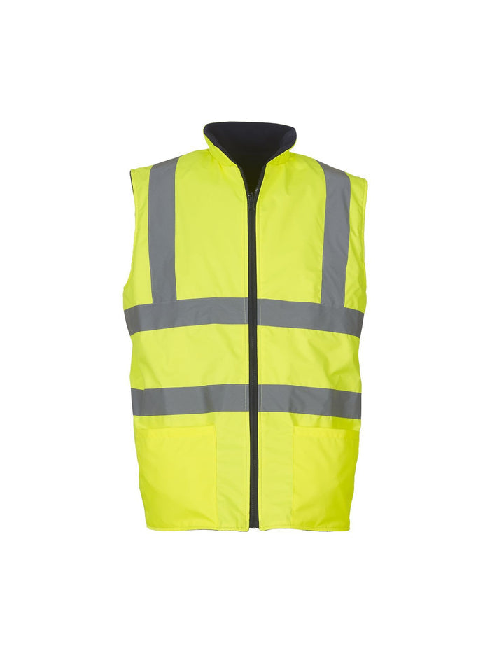 Men's High Vis Reversible Fleece Work Bodywarmer