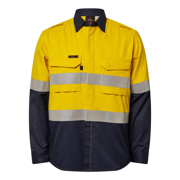 Mens HRC2 Open Front Shirt L/S FSV014A